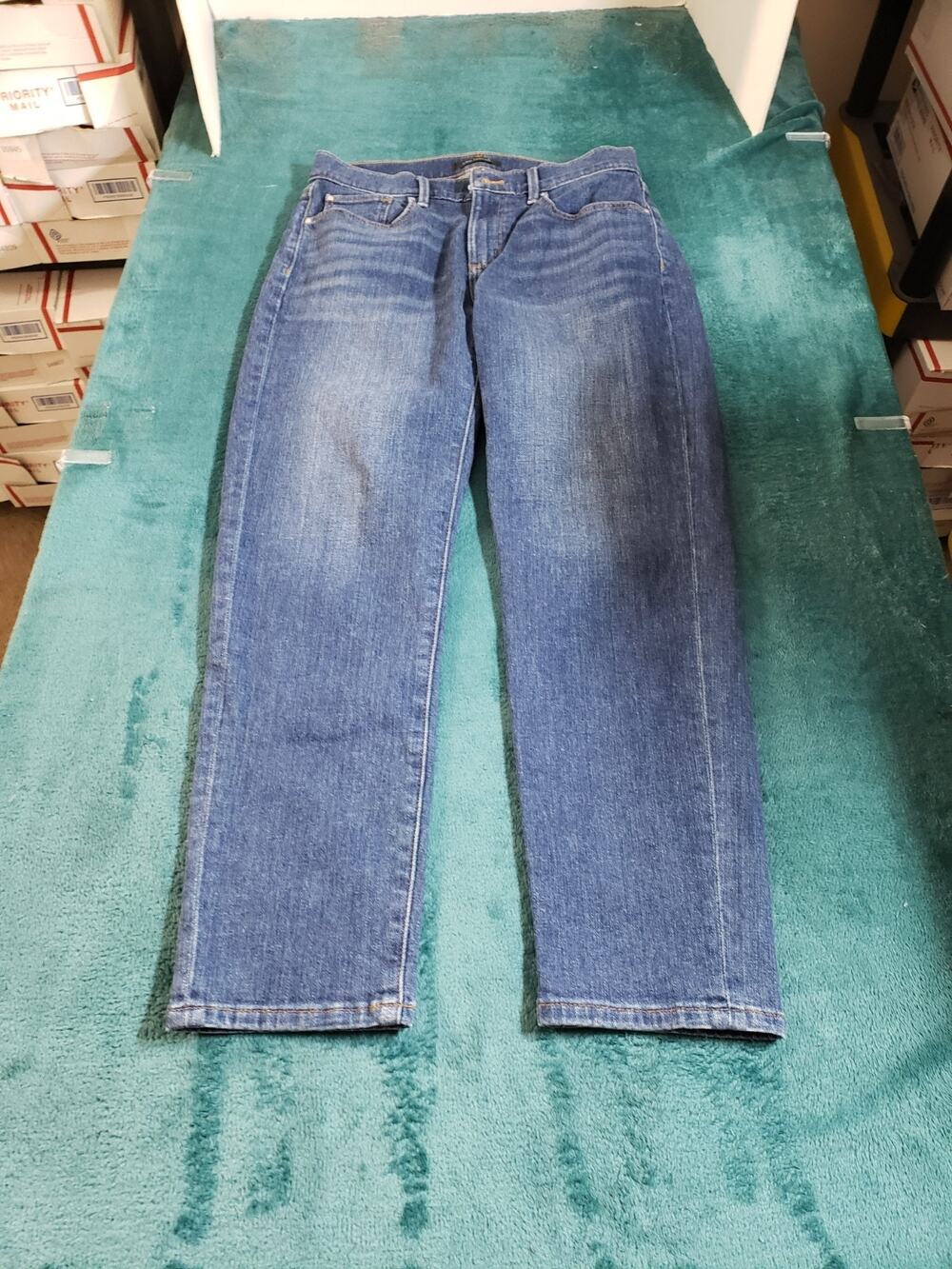 Ann Taylor Jeans Size 2 Womens Blue Stretch Pants Ladies Mid Rise Tapered